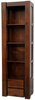 Wysoki wąski regał na książki z litego drewna mango- brąz