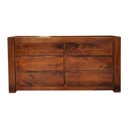 Drewniana komoda z szufladam 170 cm -mango– ciepły brąz, nowoczesna elegancja