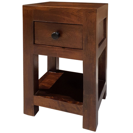 Drewniana szafka indyjska z szufladą i półką