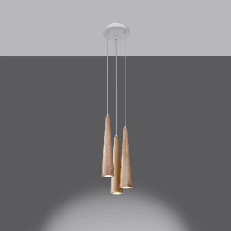 Lampa wisząca SULA 3P naturalne drewno
