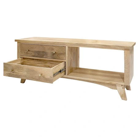 Szafka RTV drewniana NOVA 140 cm z szufladami z litego drewna mango natural