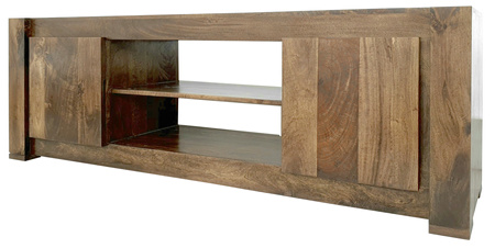 Prosta komoda RTV z litego drewna mango 180 cm – kolor toffi 