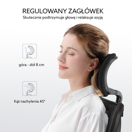 Krzesło biurowe ANGEL ergonomiczne z podnóżkiem i obrotową podstawą
