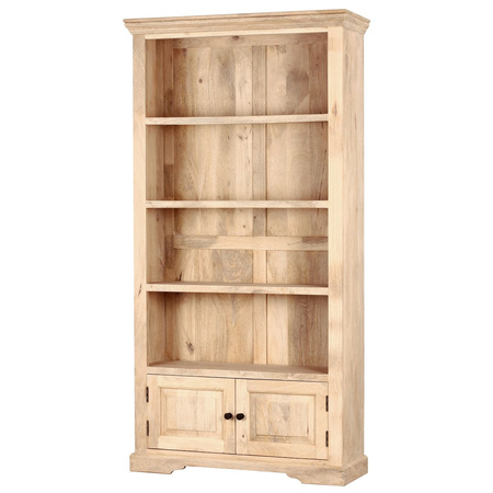 Drewniany regał kolonialny na książki 100x35x195 cm – naturalne mango