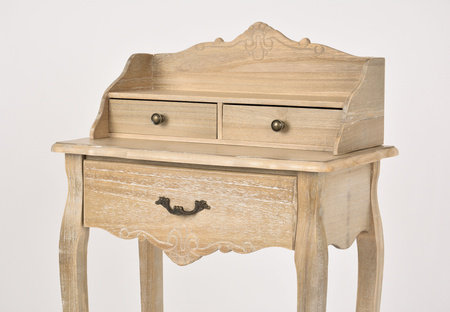 Sekretarzyk prowansalski – konsola rustykalna z rzeźbieniami i przetarciami
