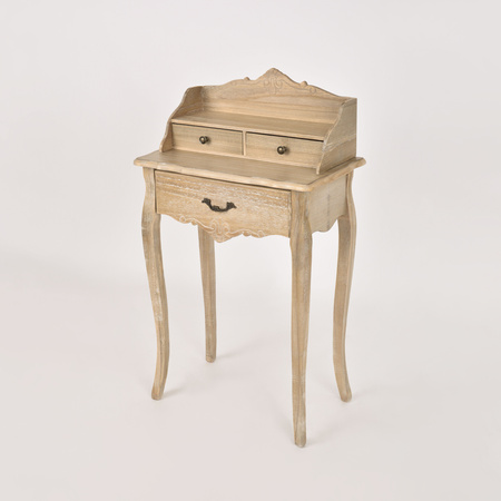 Sekretarzyk prowansalski – konsola rustykalna z rzeźbieniami i przetarciami