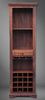 Klasyczny regał na wino 60x35x195 cm – lite drewno akacja, styl kolonialny