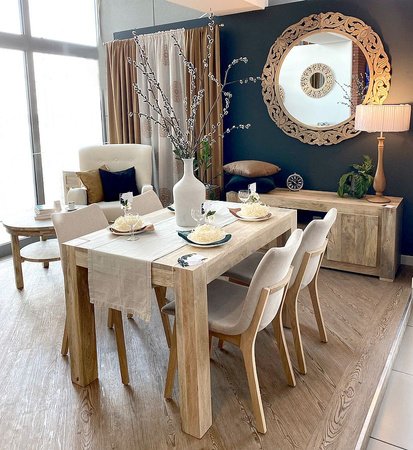 Indyjski stół rozkładany z mango - 140/260 x90