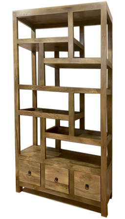 Regał retro na książki ZEN 100x35x195 cm – toffi / jasny brąz