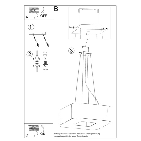 Żyrandol URANO 80 biały