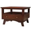 Stolik kawowy 70x70 cm z szufladami, drewno akacja– kolor Walnut