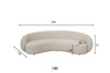 Sofa w stylu Art Deco w kolorze porcelanowego beżu- Nua