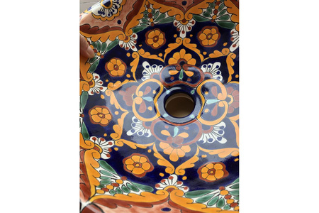 Meksykańska umywalka ceramiczna rećznie malowana - obła