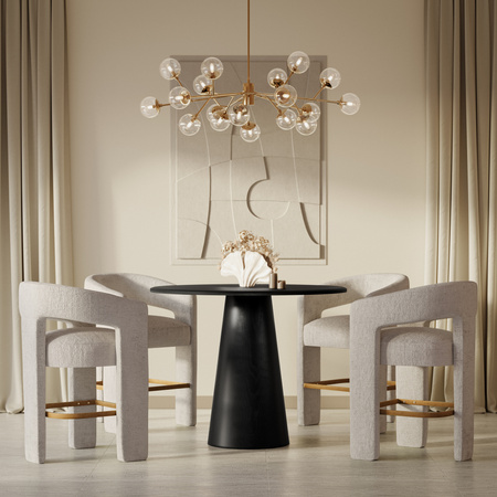 Elegancki hoker tapicerowany- krzesło barowe - jesnobezowy- Leith