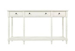 Biała konsola Avola Antique White z szufladami i półką