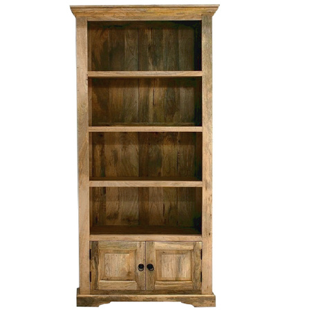 Drewniany regał kolonialny na książki 100x35x195 cm – kolor toffi