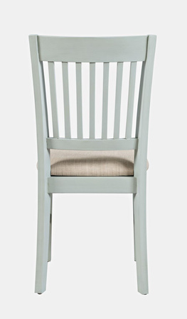 Krzesło tapicerowane szaromiętowe – styl prowansalski, drewno sosnowe