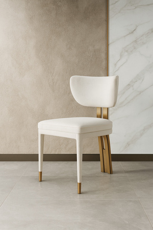 Krzesło glamour białe ze złotymi nogami