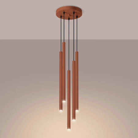 Lampa wisząca PASTELO 5P ochra czerwona