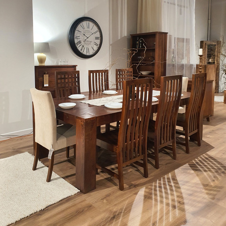 Duży stół drewniany 240-360 cm - drewno mango, ciepły brąz