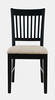 Krzesło prowansalskie czarne z kremowym siedziskiem – drewno sosnowe