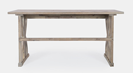 Loftowy stół barowy z 3 hokerami – naturalne drewno, beżowa tapicerka, styl vintage