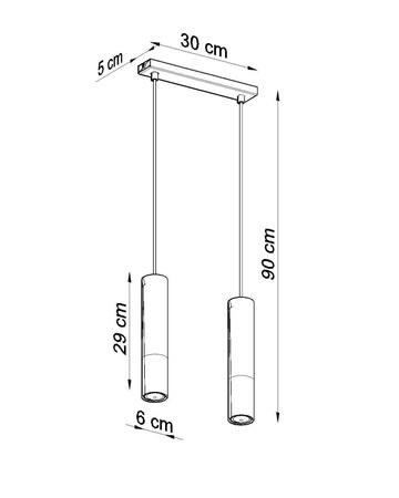 Lampa wisząca LOOPEZ 2 czarny/miedź