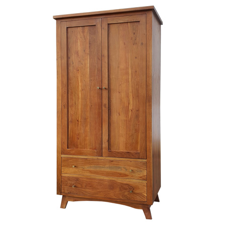 Stylowa szafa w stylu kolonialnym z drewna akacji – jasny orzech, 100 cm