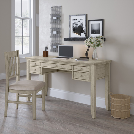 Krzesło prowansalskie do jadalni – kremowe shabby-chic, akacja