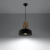 Lampa wisząca CASCO czarna/naturalne drewno