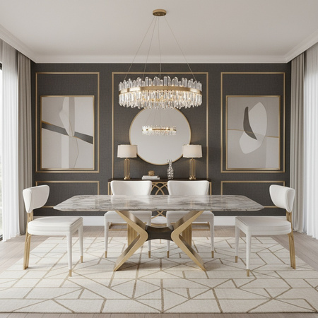 Krzesło glamour białe ze złotymi nogami