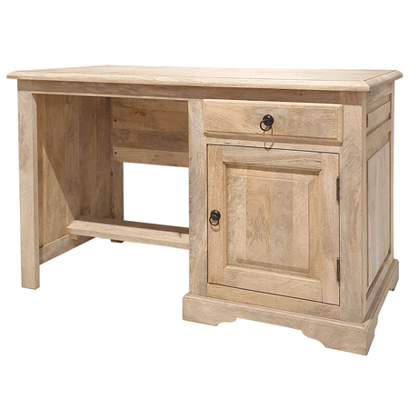 Małe biurko kolonialne z litego drewna mango- natural