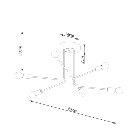 Żyrandol NORAH 6 czarny