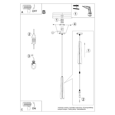 Lampa wisząca PRYSM 1 biała