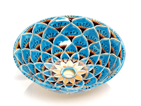 Umywalka ceramiczna z meksyku  -nablatowa- pełna