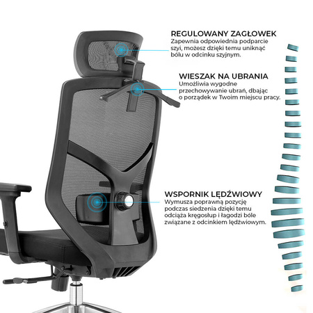 Fotel biurowy ergonomiczny Rosa czerwony ANGEL