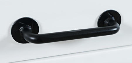 Biały sekretarzyk rustykalny z portem USB