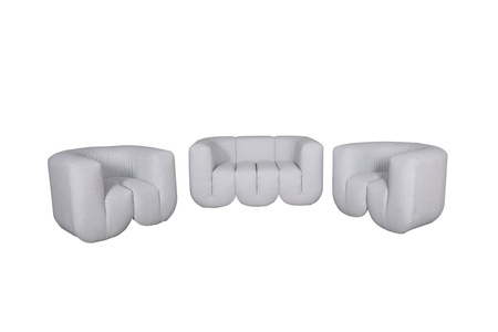 Fotel tapicerowany do salonu- biały- Nua