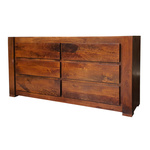 Drewniana komoda z szufladam  170 cm  -mango– ciepły brąz, nowoczesna elegancja