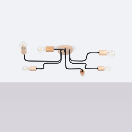 Żyrandol TIMBO 6 czarny – loftowy