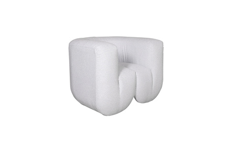 Fotel tapicerowany do salonu- biały- Nua