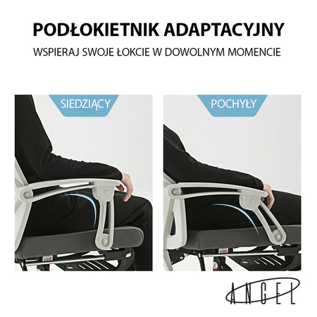 Fotel obrotowy ANGEL Spino - Ergonomiczne krzesło biurowe czarny