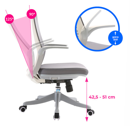 Obrotowe krzesło biurowe na kółkach ANGEL