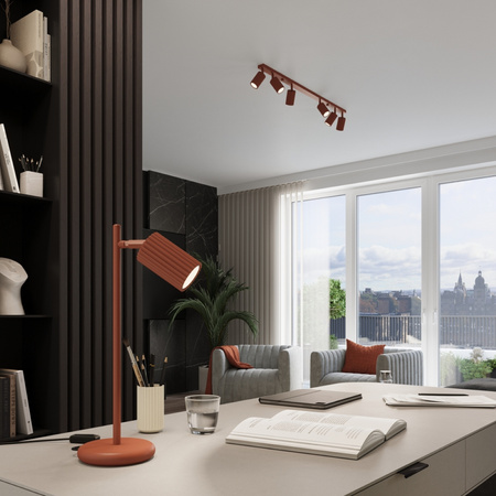 Lampa biurkowa KARBON ochra czerwona