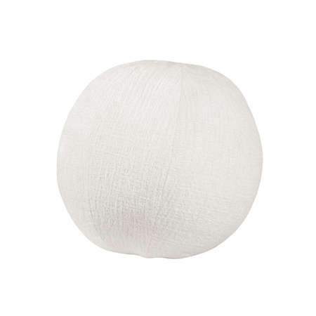 Dekoracyjna poduszka z białego weluru – KULA, designerska forma
