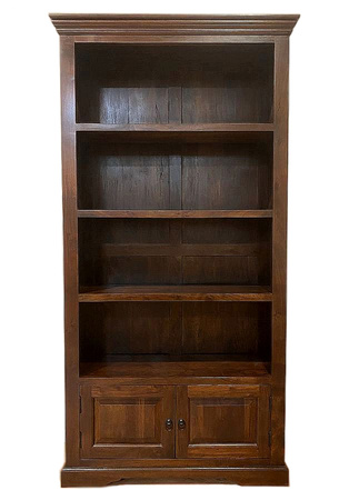 Drewniany regał kolonialny na książki 100x35x195 cm- brąz