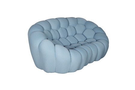 Futurystyczna sofa do salonu w błekitnoszarym kolorze- NUA