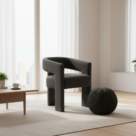 Poduszka dekoracyjna z czarnego weluru – kulista forma