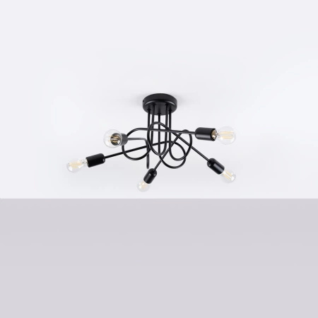 Żyrandol SUPEŁ 5 czarny