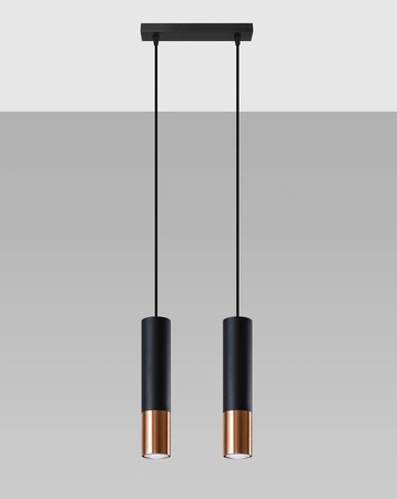 Lampa wisząca LOOPEZ 2 czarny/miedź